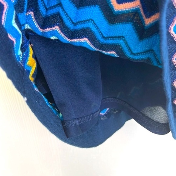 Missoni For Target - Navy Blue Chevron Knit Lined Sweater Mini Dress Size Medium - Picture 6 of 11